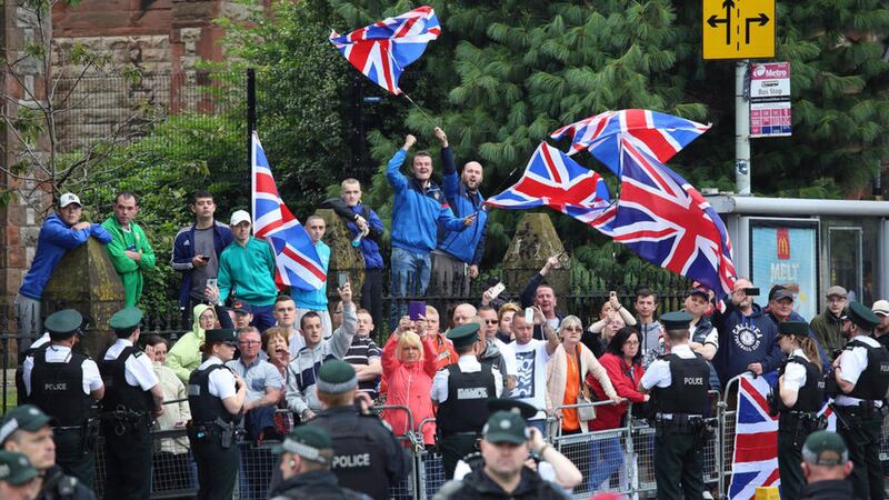 Restrictions have been placed on a loyalist protest during a republican parade in north Belfast. Previous republican parades have also attracted protests 