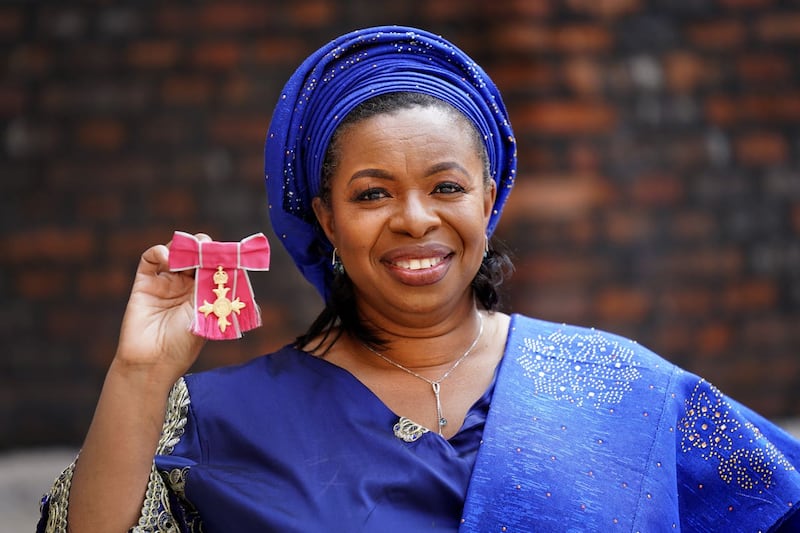 Felicia Kwaku with her OBE medal for services to nursing 