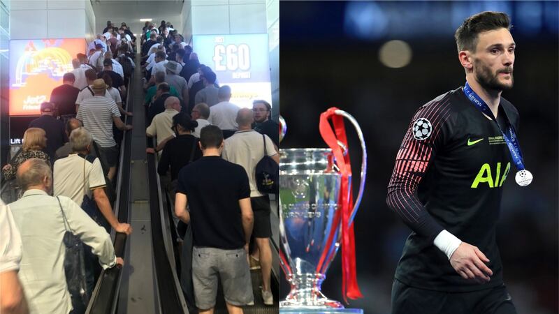 Rob White arrived at the Wanda Metropolitano Stadium after kick-off as Tottenham were beaten by Liverpool.