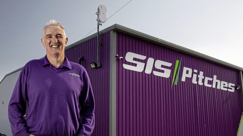 SIS Pitches owner, George Mullan at the company&#39;s new manufacturing facility in Cumbria, England 