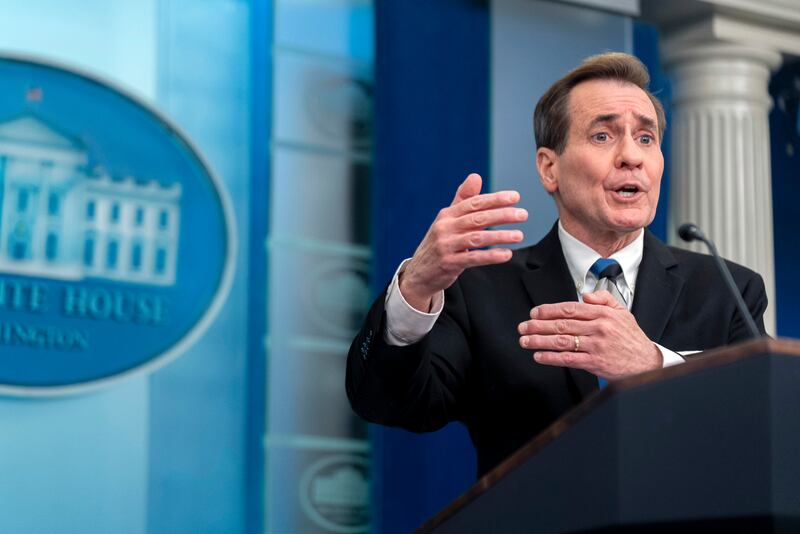 White House national security communications adviser John Kirby declined to comment on whether the weapon is nuclear capable (AP Photo/Andrew Harnik)