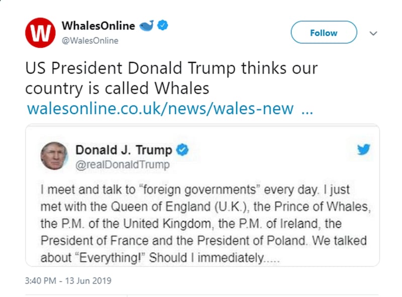 A screen grab of a tweet from @WalesOnline