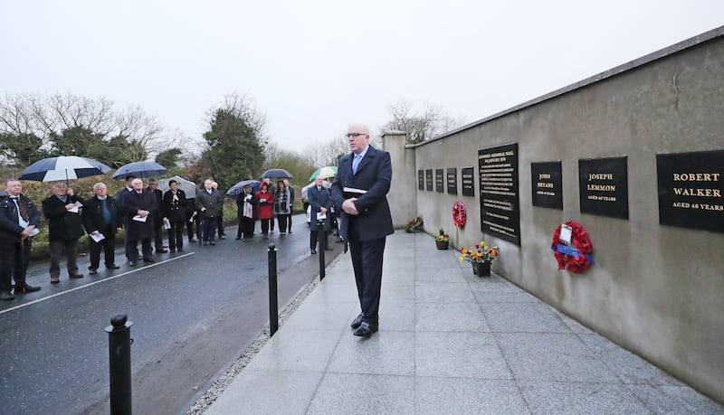 A memorial service at the scene of the atrocity in Co Armagh