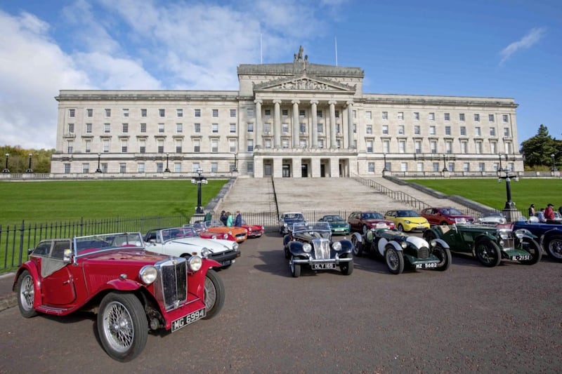 The MG Car Club Ulster Centre&#39;s 90th anniversary event started at Parliment Buildings, Stormont. Picture by Ray Brown 