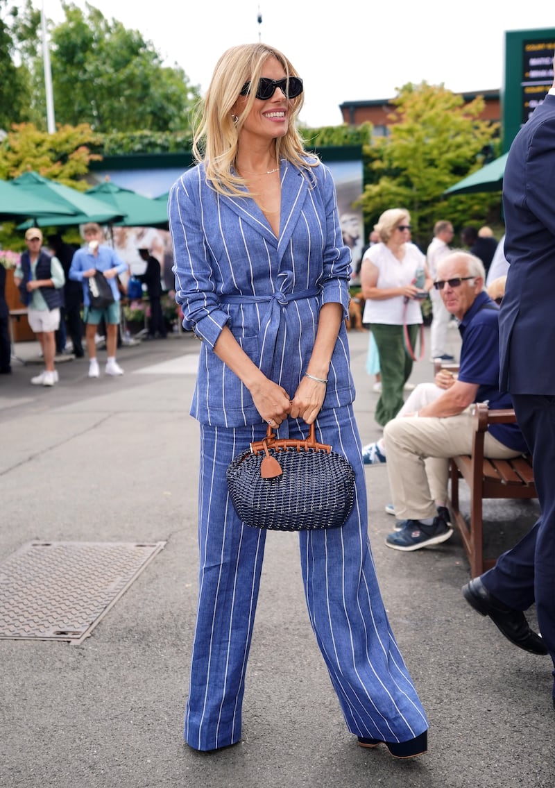 Sienna Miller arrives on day seven of the 2023 Wimbledon Championships