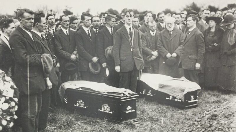 Mourners at the burials of Limerick mayors Michael O&#39;Callaghan and George Clancy in 1921. Picture: National Museum of Ireland 