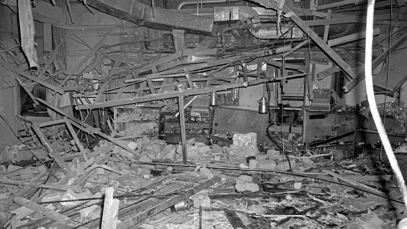 File photo dated 22/11/74 of the wreckage left at the Mulberry Bush pub in Birmingham after a bomb exploded