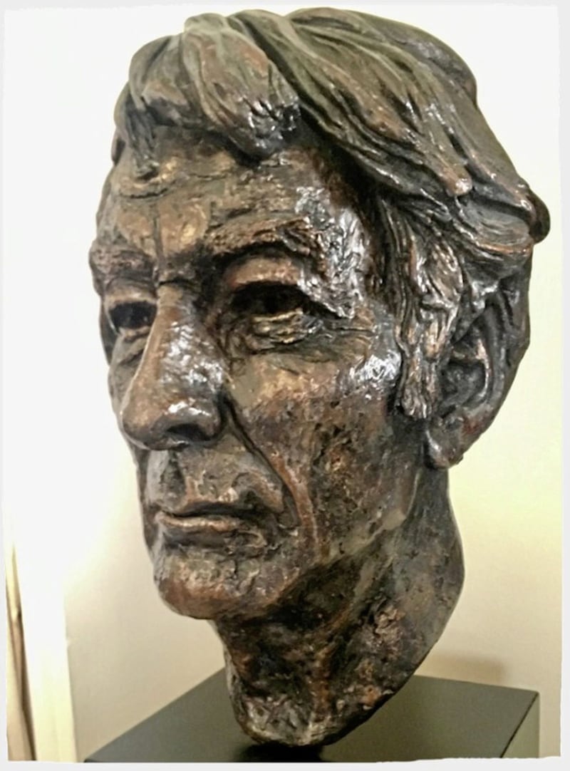 John Sherlock&#39;s bust of fellow St Columb&#39;s pupil Seamus Heaney 