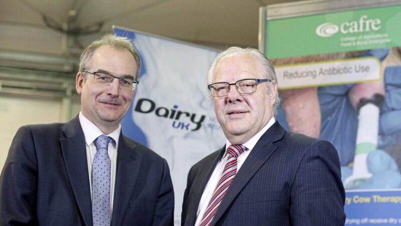 CAFRE director Martin McKendry and Dairy UK director Mike Johnston welcome the announcement of the new farm productivity initiative 