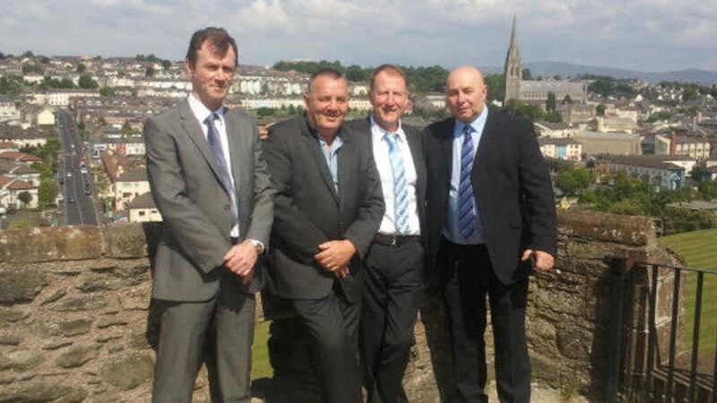 The Derry Four, Gerry McGowan, Stephen Kelly, Michael Toner and Stephen Crumlish. 