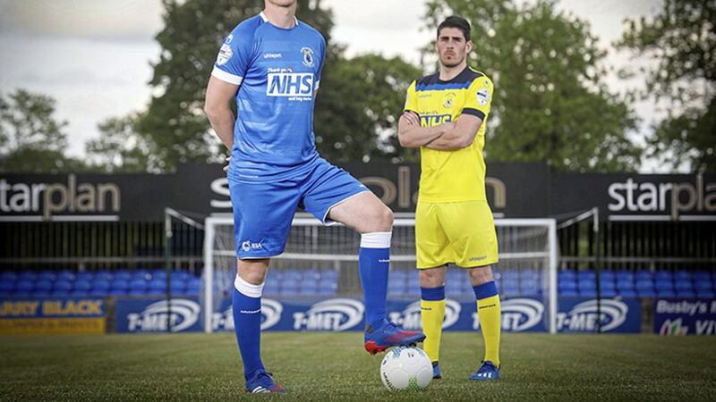 Dungannon Swifts FC unveiled their new kit honouring the NHS and key workers. Picture from Dungannon Swifts FC 