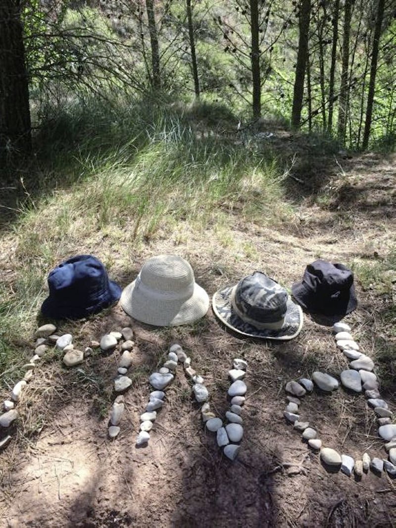 Former Antrim football GAA captain, Anto Finnegan and his team left a MND message in a forest along the Camino Frances 