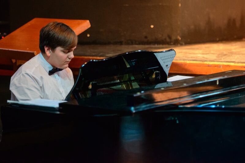 Christian Blandford playing piano