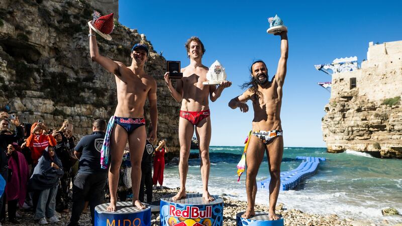 Aidan Heslop, 20, from Plymouth, represented Great Britain in the Red Bull Cliff Diving World Series in Italy.