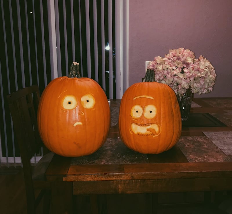 The Rick and Morty pumpkins