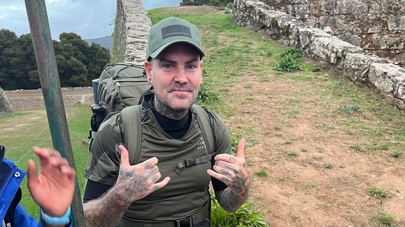 The Boyzone star is taking part in a modern day pilgrimage with six other celebrities.