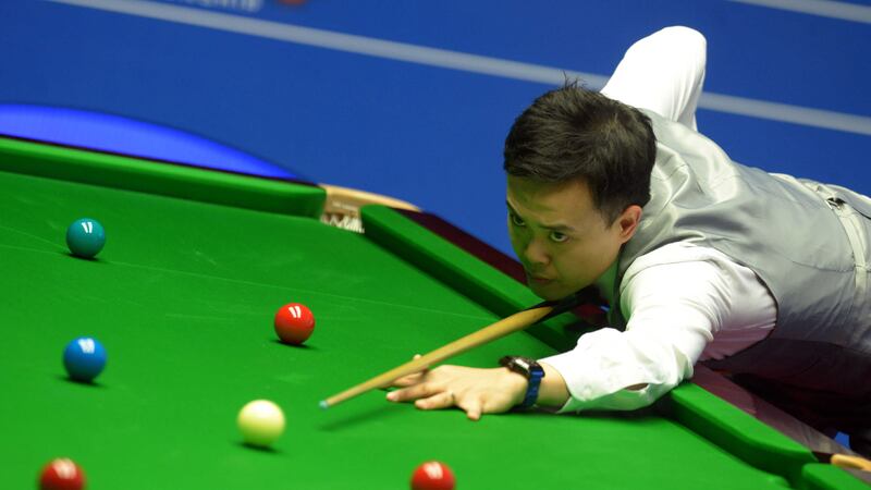 Marco Fu at the table in his match against Barry Hawkins during day 11 of the Betfred Snooker World Championships at the Crucible on Tuesday <br />Picture by PA &nbsp;