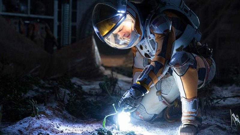 Astronaut Mark Watney (Matt Damon) becomes the first potato farmer on Mars in Ridley Scott&#39;s new sci-fi 