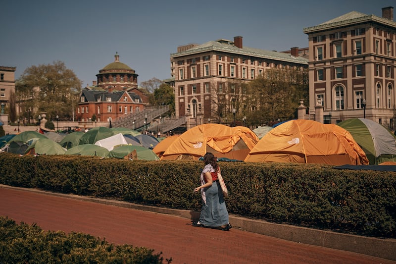 The encampment at Columbia University in New York (Andres Kudacki/AP)