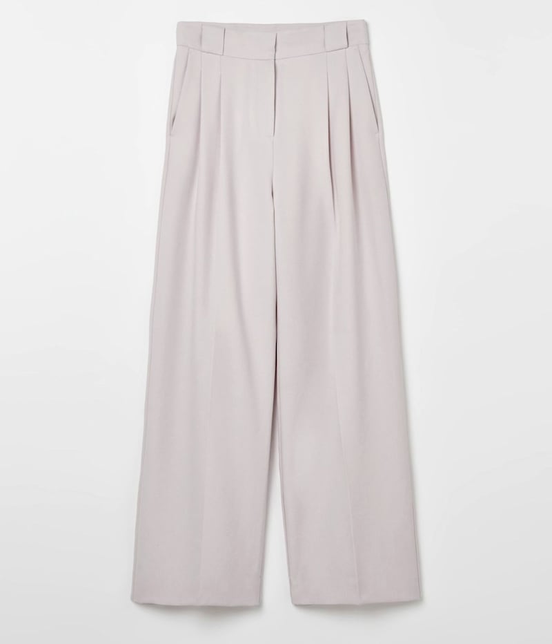 River Island Studio Straight Pleat Trousers, &pound;50, available from River Island