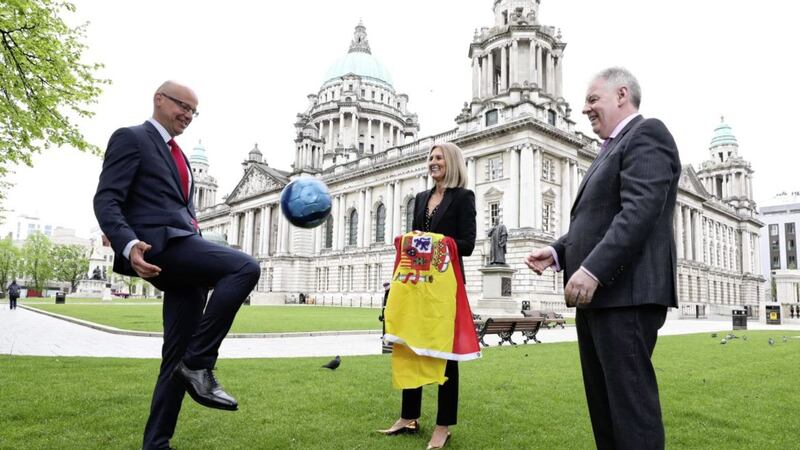 Pictured ahead of the Madrid conference are Richard Gillan, chairman, Chartered Accountants Ulster Society; Zara Duffy, head of Chartered Accountants Northern Ireland; and Shaun McAnee of Danske Bank 