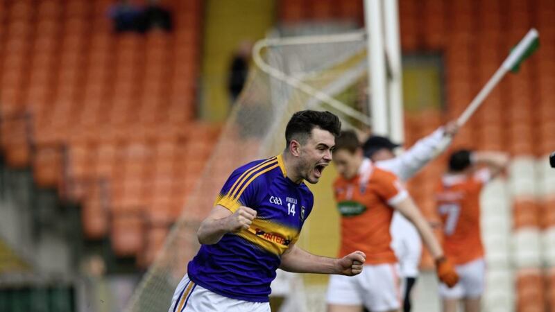 Michael Quinlivan celebrates scoring the winning goal for Tipperary at the Athletic Grounds last Sunday Picture by Ian Maginess 