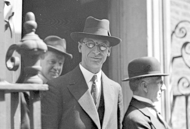 File photo dated 10/06/1932 of &Eacute;amon de Valera on the steps of No. 10 Downing Street, London. Picture from Press Association 