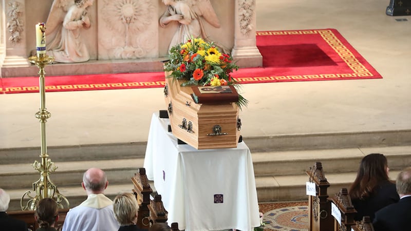 The funeral Mass for Emma Mhic Mhath&uacute;na, one of the most high-profile victims of Ireland's cervical smear test controversy, at St Mary's Pro-Cathedral in Dublin&nbsp;