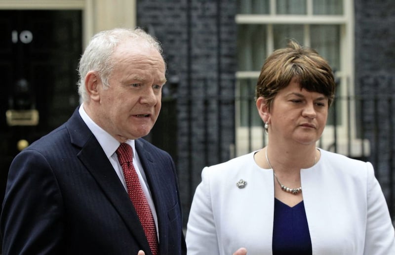 Then First Minister Arlene Foster and then Deputy First Minister Martin McGuinness. Picture by Jonathan Brady/PA Wire
