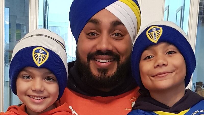 Chaz Singh came up with the idea for the turban with help from his two children, Hari and AJ.