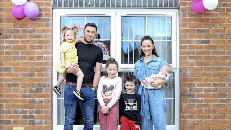 Conor and Laura Murray with baby Camille and their three other children Thea, Roma and Jude. Camille was discharged from a Dublin hospital on Sunday after undergoing life-saving heart surgery earlier this month. Picture Mal McCann. 