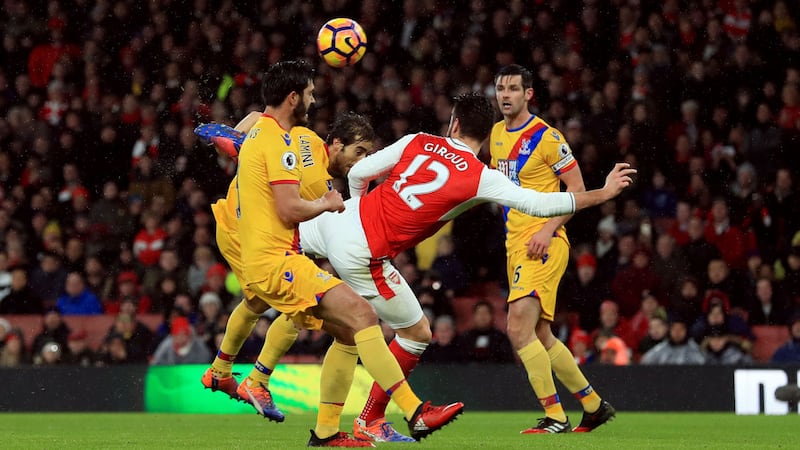 &nbsp;Giroud opened the scoring with a spectacular scorpion kick. Picture by PA