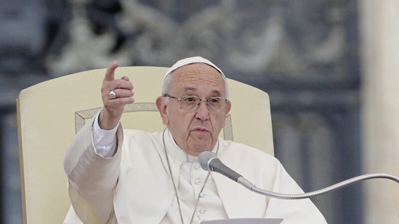 Pope Francis delivers a speech during a recent general audience in St Peter&#39;s Square at the Vatican 