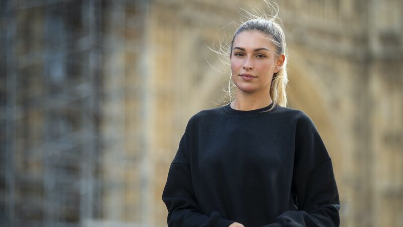 Zara McDermott joined campaign group Refuge outside Parliament to push for changes in the law regarding the threat of sharing intimate images.