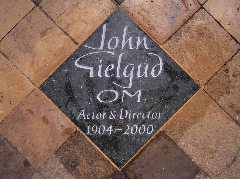 Sir John Gielgud memorial stone