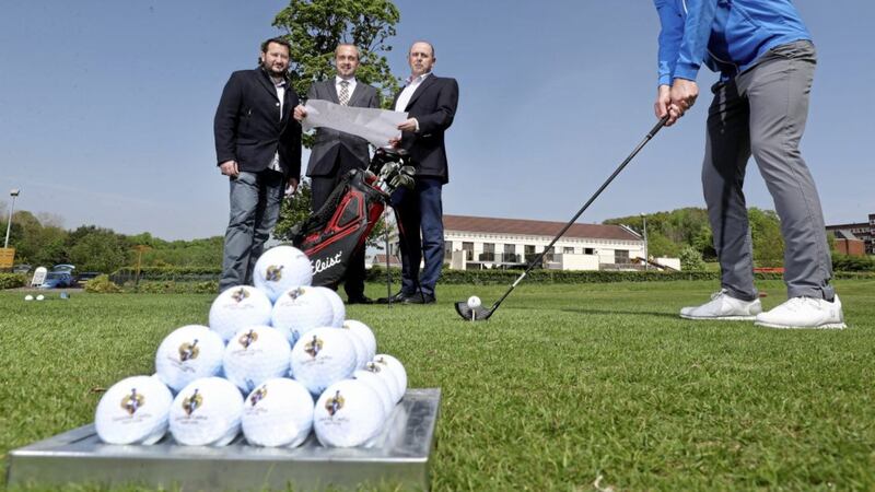 Teeing off for the new acquisition are Galgorm&#39;s executive chef Israel Robb and general manager Colin Johnston alongside Gary Henry, managing director at Galgorm Castle Golf Club 