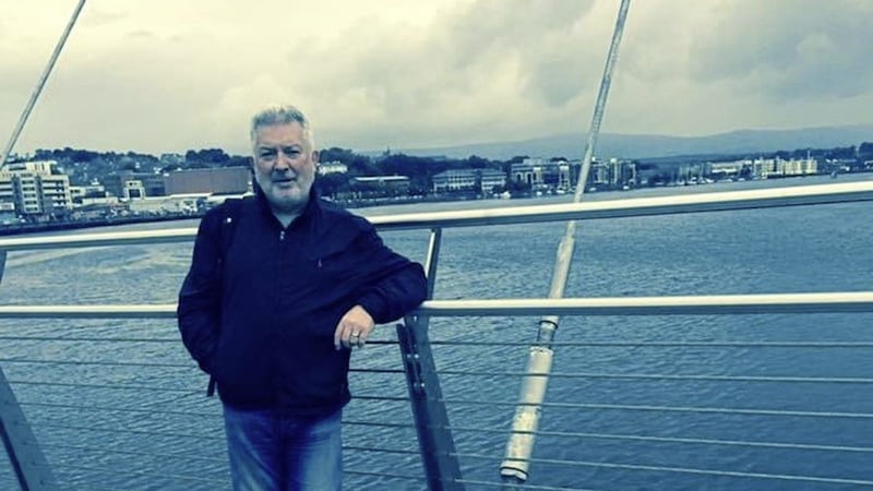 Tom Kelly takes in the view from Derry city&#39;s Peace Bridge 