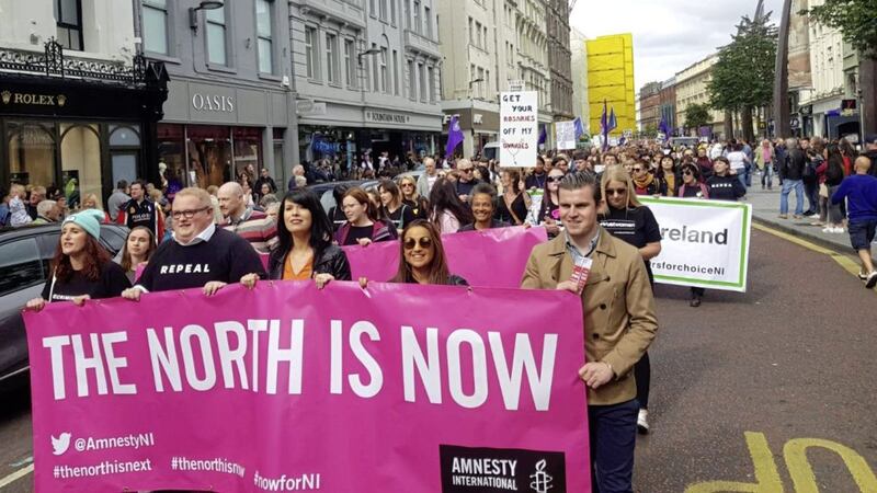 A &#39;Rally for Choice&#39;, supported by Amnesty International, in Belfast last month. Picture by Aoife Moore, Press Association 