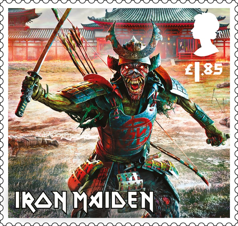 The stamps show four notorious Eddie artworks, including the latest addition featuring Eddie as a samurai warrior from the recent Senjutsu album. 