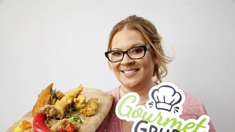 Rhonda Montgomery showcasing her range of Gourmet Grub allergen free range of chicken products 
