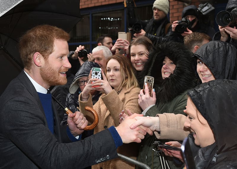 &nbsp;Prince Harry greets well wishers. Picture by Joe Giddens, PA