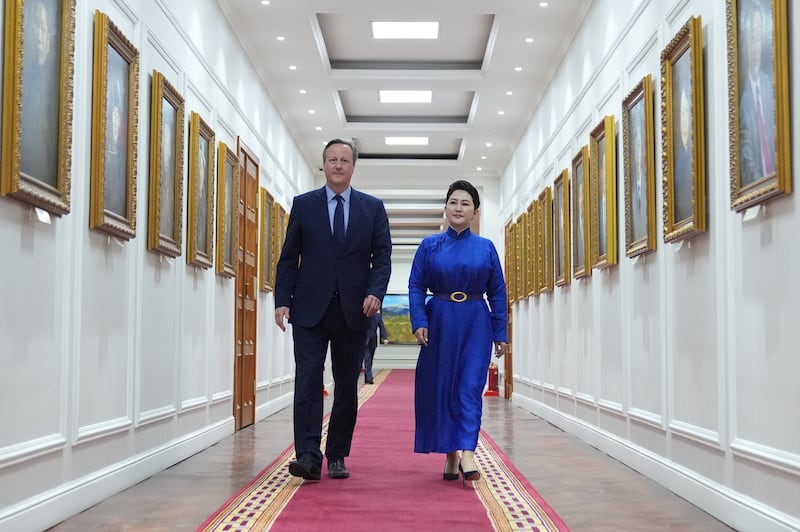 Foreign Secretary Lord David Cameron told Mongolian Foreign Minister Battsetseg Batmunkh that the UK wants to be ‘one of your best neighbours’ (Stefan Rousseau)