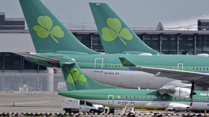 Aer Lingus planes at Dublin Airport. Picture by Artur Widak/PA 
