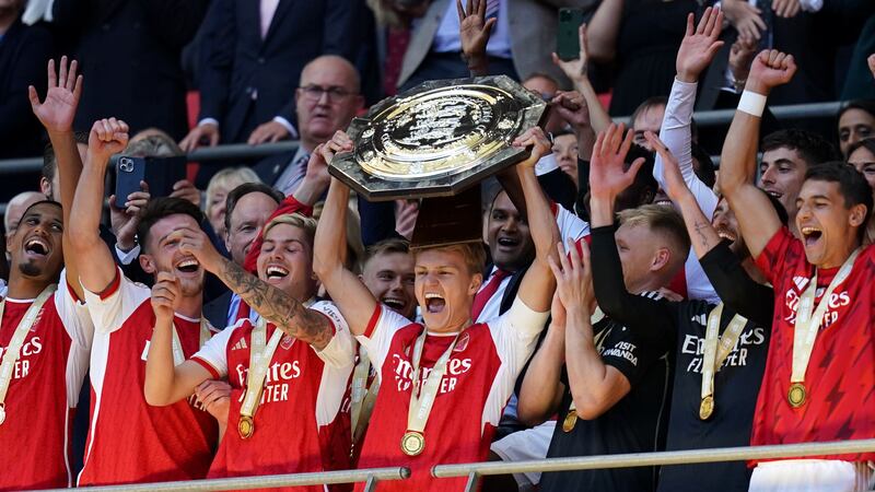 Arsenal struck the first blow of the new season by defeating Premier League champions Manchester City in the Community Shield (John Walton/PA)