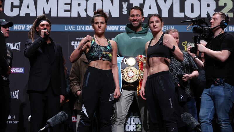 Ready to rumble. Chantelle Cameron and Katie Taylor clash for the IBF, IBO, WBA, WBC & WBO World Super-Lightweight titles