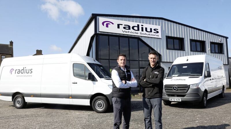 RVS commercial director Ciar&aacute;n O&rsquo;Neill and managing director Paul McGuire at new premises in Mallusk 