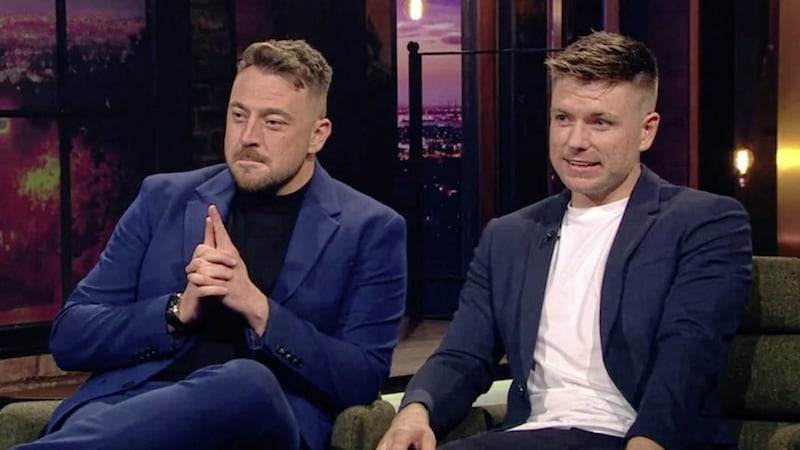 John O&rsquo;Brien and John McMahon, who are also known as The 2 Jonnies, who present the drivetime show on RT&Eacute; 2fm, have apologised for offensive content they posted on their social media accounts. Picture: RTE 