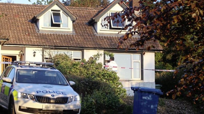 The site of the fatal house fire in Holywood, Co Down. Picture by Matt Bohill 