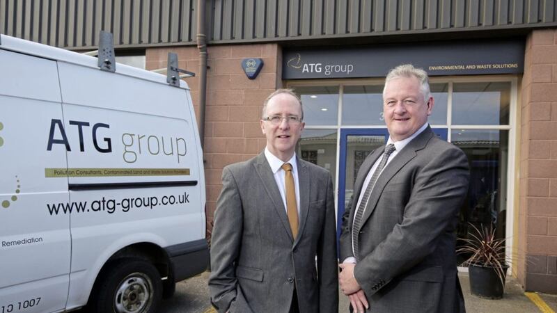 Des Gartland, north west regional manager, Invest NI and Dr Mark McKinney, Managing Director, ATG Group, who have secured a new &pound;3.5m contract in the Republic 
