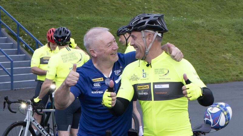Kenny Logan led the 700-mile trip from Edinburgh to Paris (Mark F Gibson/PA)